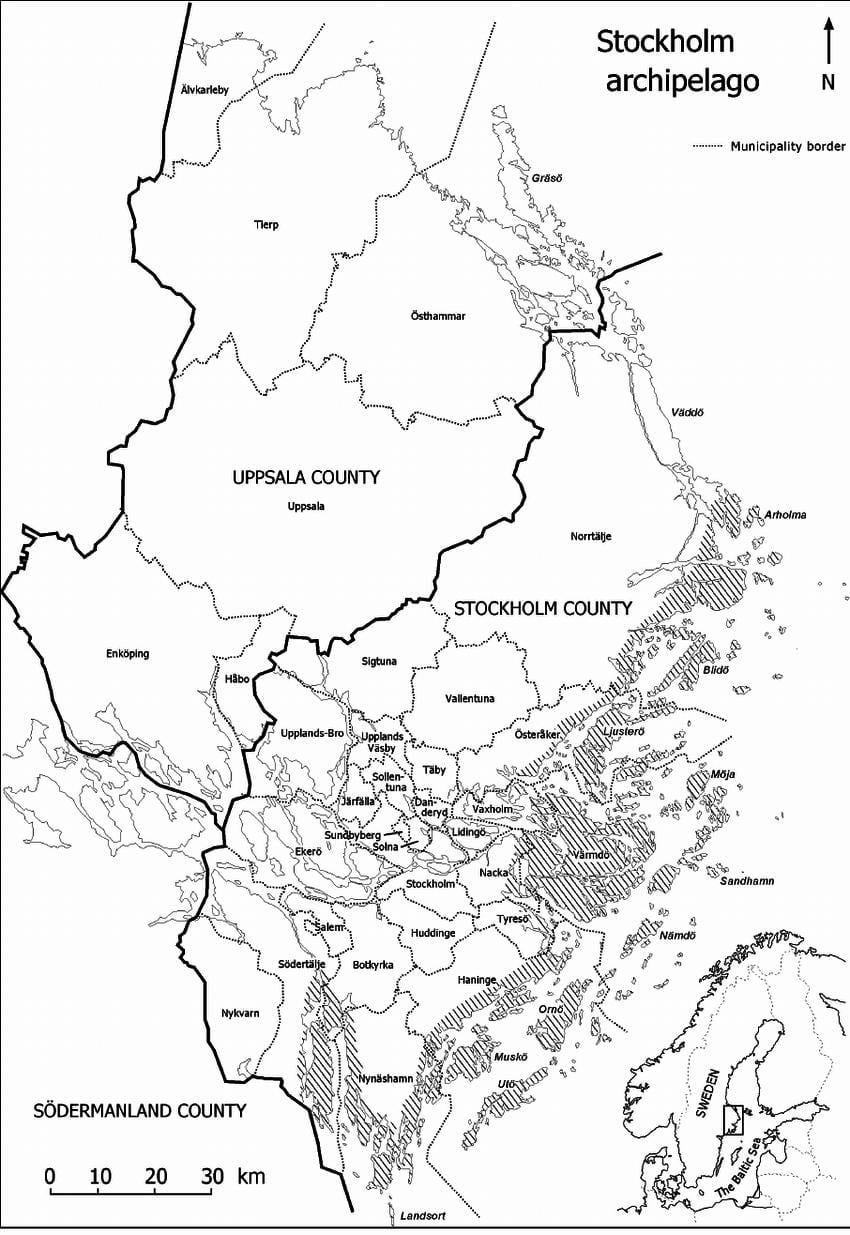 ನಕ್ಷೆ ಸ್ಟಾಕ್ಹೋಮ್ ದ್ವೀಪಸಮೂಹ