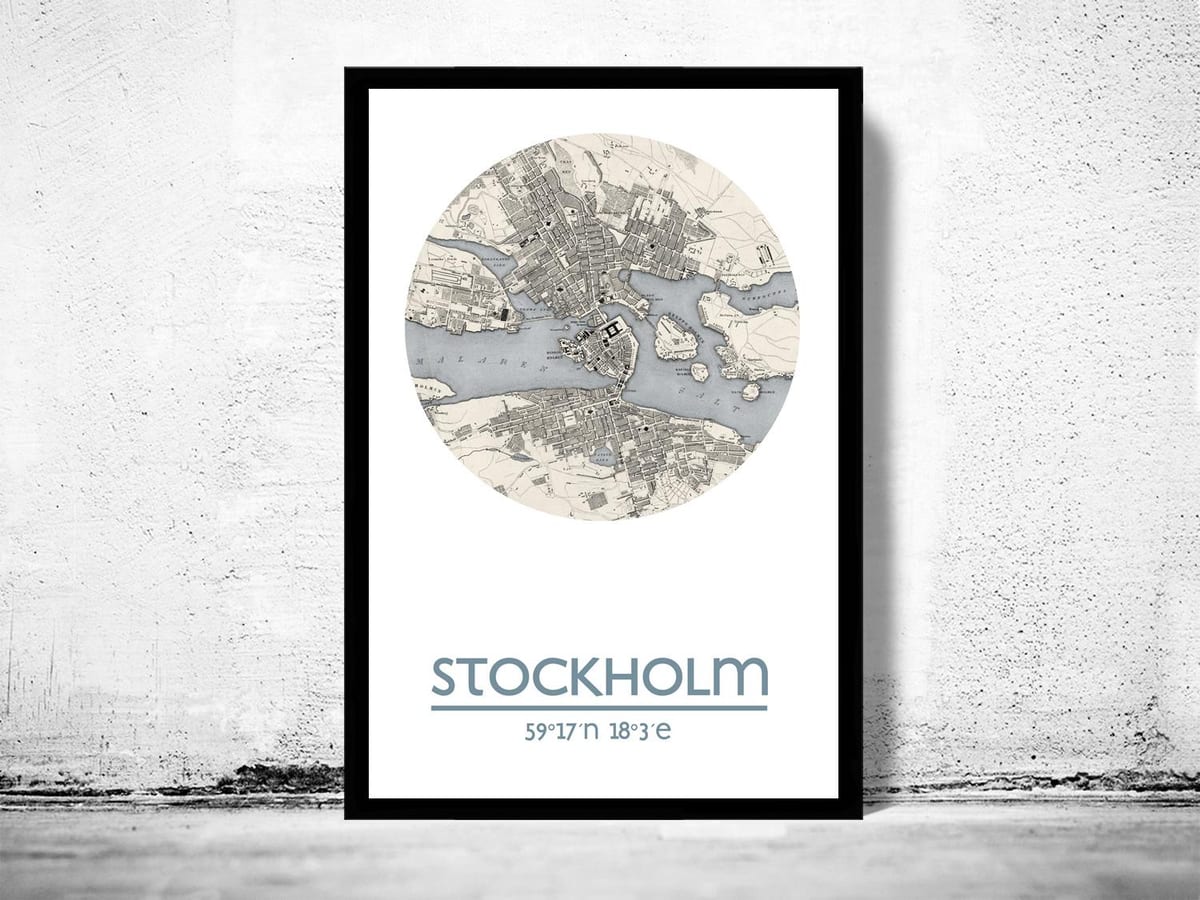 ನಕ್ಷೆ ಸ್ಟಾಕ್ಹೋಮ್ ನಕ್ಷೆ ಪೋಸ್ಟರ್